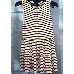 Magic Fit Black & White Women's Striped Sleeveless Summer Dress Large3